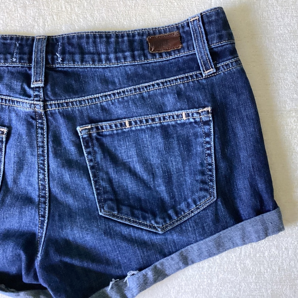 PAIGE Jimmy Jimmy Shorts Woman’s Size 25 Blue Cuffed Hem Sold Out on Revolve - Picture 8 of 13